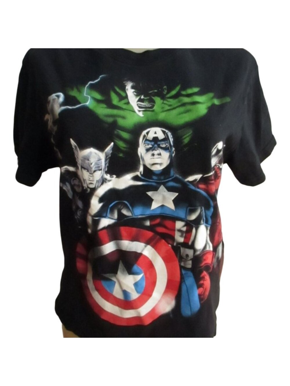 Marvel Avengers Women's Small T-shirt Assemble Mens XS T-Shirt Black S Cotton